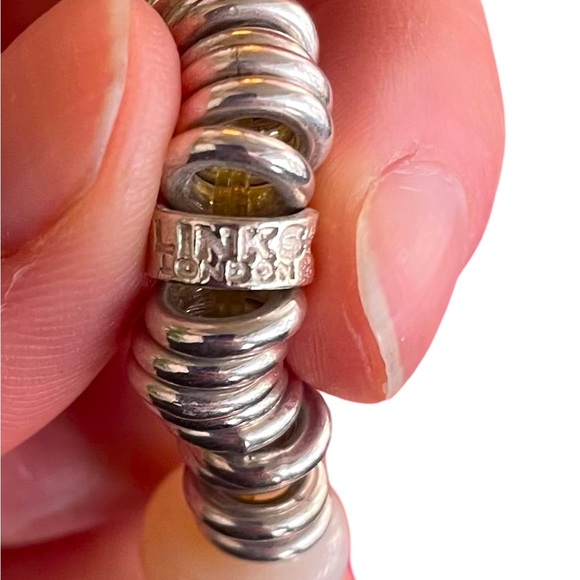 Links Of London Sterling Silver Marbled Rose Quartz Bracelet Vintage - Picture 5 of 8